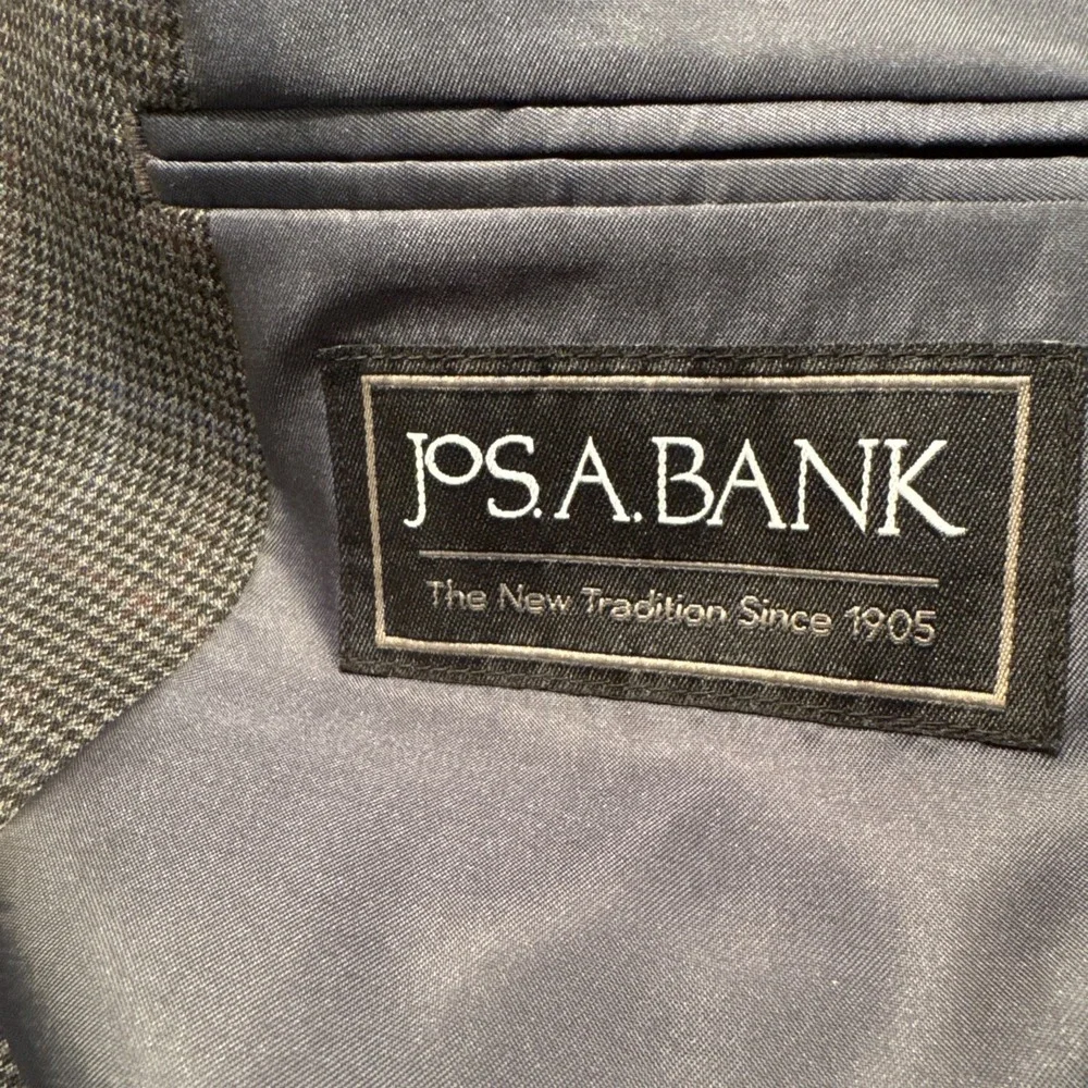 Jos. A Bank Mens 46R Navy Blue Tweed 100% Wool Traditional Fit Blazer